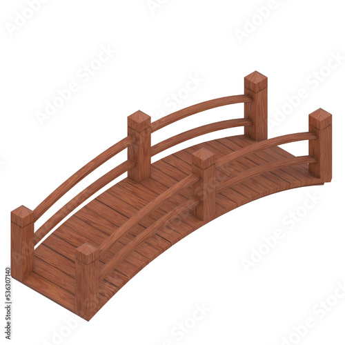 Wallpaper Mural 3d rendering illustration of a wooden bridge Torontodigital.ca