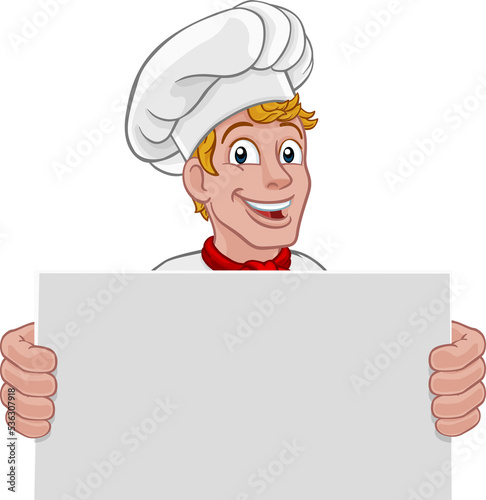 Chef Cook Baker Sign Cartoon
