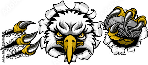 Eagle Ice Hockey Player Animal Sports Mascot photo