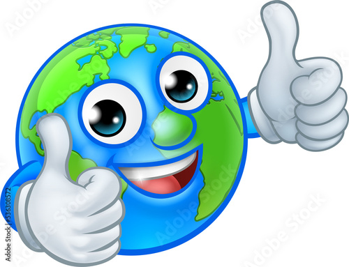 Earth Globe World Mascot Ca...