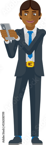 Business Man Holding Phone ...
