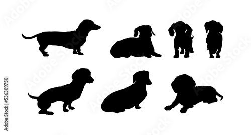 Collection of dachshund silhouettes.