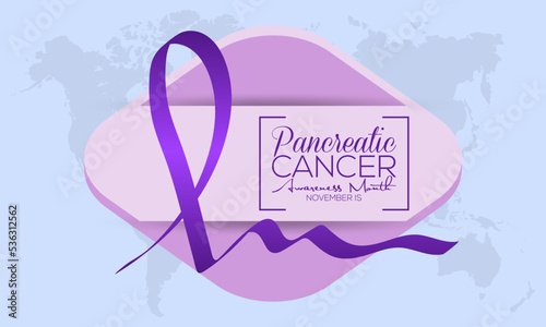 Vector illustration on the theme of Pancreatic Cancer Awareness Month observed each year during November banner, Holiday, poster, card and background design.