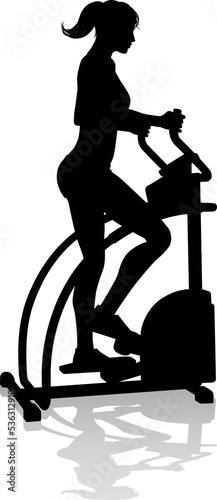 Gym Woman Silhouette Ellipt...