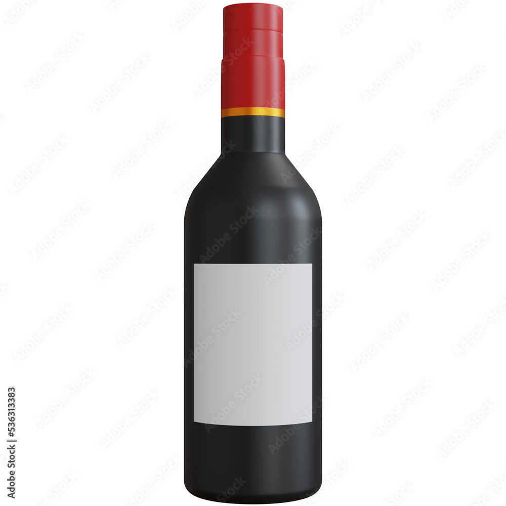 Naklejka premium 3d rendering wine bottle money isolated