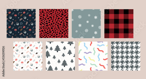 A set of Christmas seamless pattern bundle