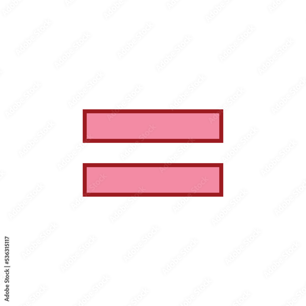 Equal symbol vector illustration isolated on white background. Equal symbol vector illustration isolated on white background.