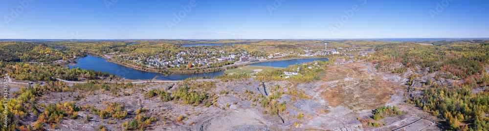 Aerial Of Silver Mining Landscape In Northern Ontario