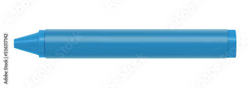 Blue Crayon Isolated on White Background
