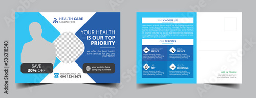 Medical Postcard Template Design vector