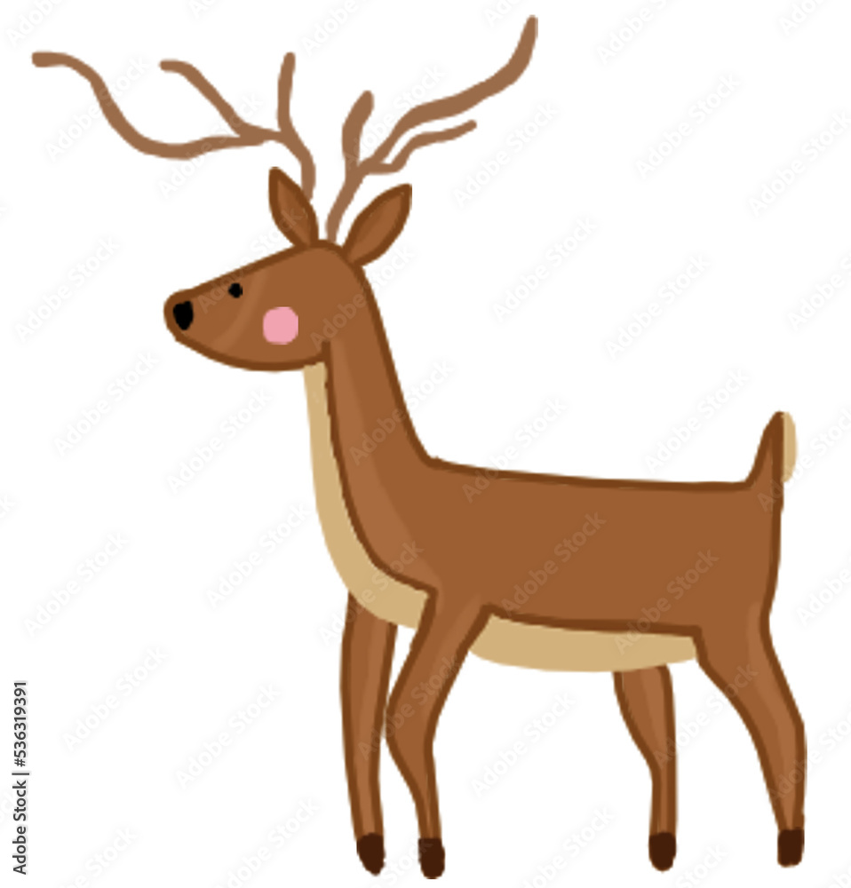Fototapeta premium deer with a christmas tree