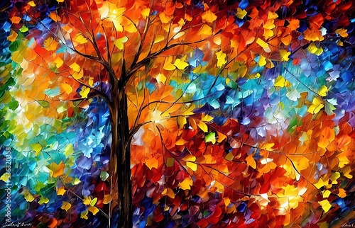 Illustration of autumn mood  mosaic.