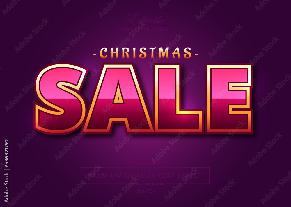CHRISTMAS SALE VECTOR TEXT STYLE EFFECT