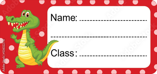 HAPPY DINOSAURS NAME LABELS TAG