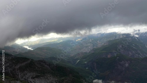 Rain in the Mountains Aerial View 4 K photo