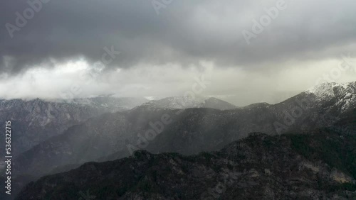Rain in the Mountains Aerial View 4 K photo