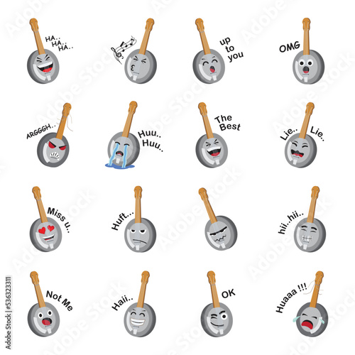banjo emoticon set