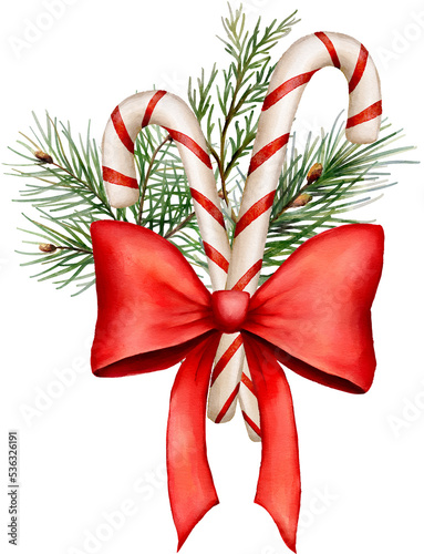 Christmas watercolor decorative composition