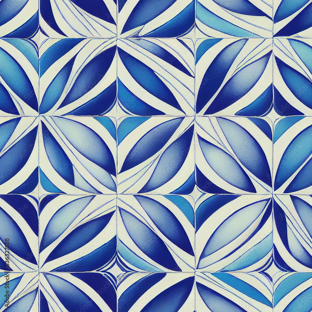 Gorgeous mediterranean tile damask fill background vector seamless pattern. Decorative mosaic ceramic design. Wall and wallpaper decor blue Portuguese azulejo pattern