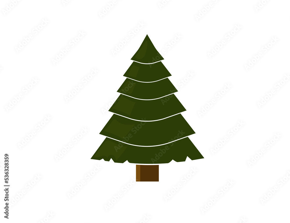 Fototapeta premium Flat vector icon - fir-tree (pine). Park. Forest