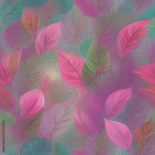 Spring leaves seamless pattern, tile © LikotoArtworks