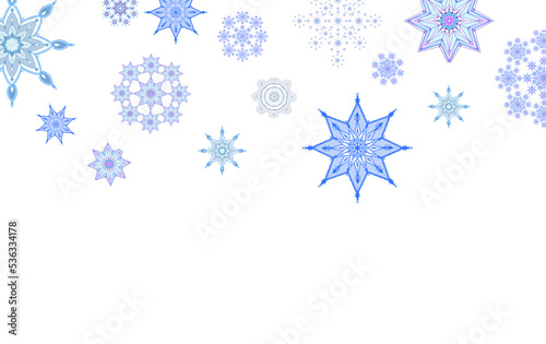 falling geometric snowflakes background