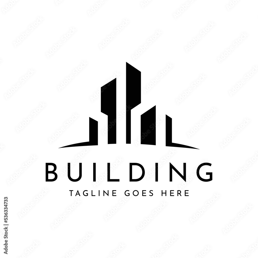 city skyline logo, building logo template