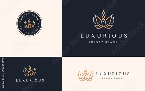 Elegant ornament Logo Design  Creative modern line art style for beauty salon symbol design template. The Concept of classy icon