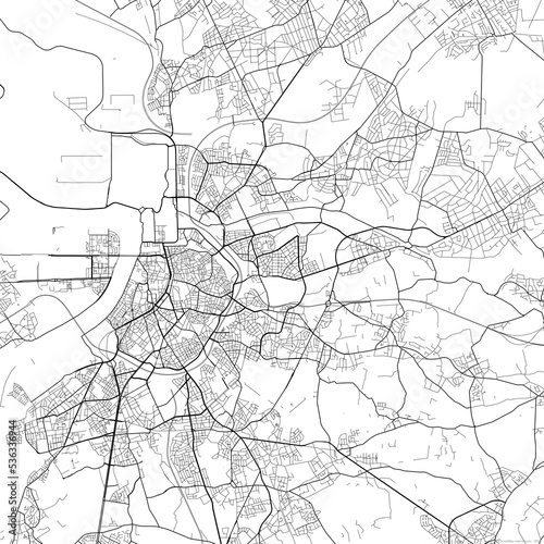 Area map of Deurne Belgium with white background and black roads