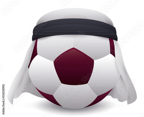 Soccer ball wearing a traditional keffiyeh, Vector illustration