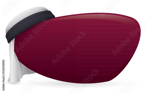 White keffiyeh over a maroon sign template, Vector illustration