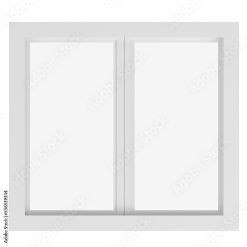 3d rendering illustration of a double flat window