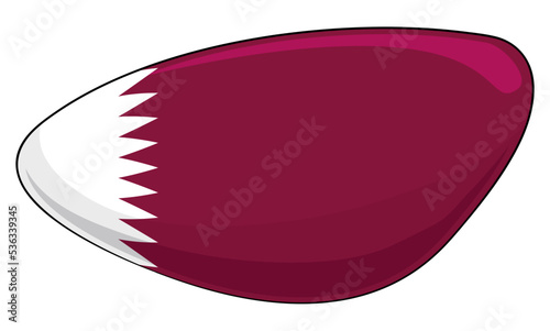 Irregular shape with Qatar flag design over white background, Vector illustration