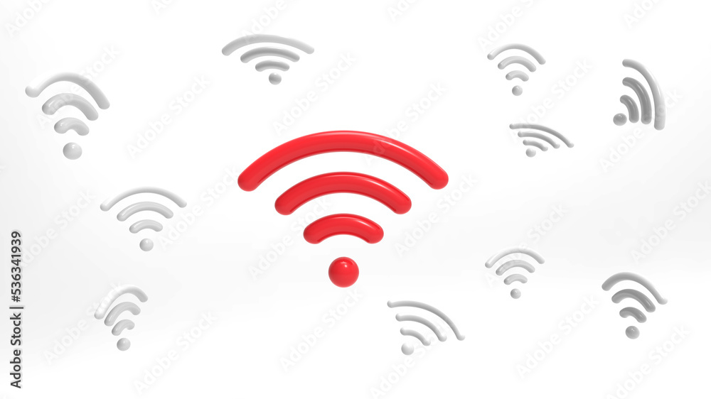 Wifi icon isolated on white background. 3D rendering. Wifi icon isolated on white background. 3D rendering.