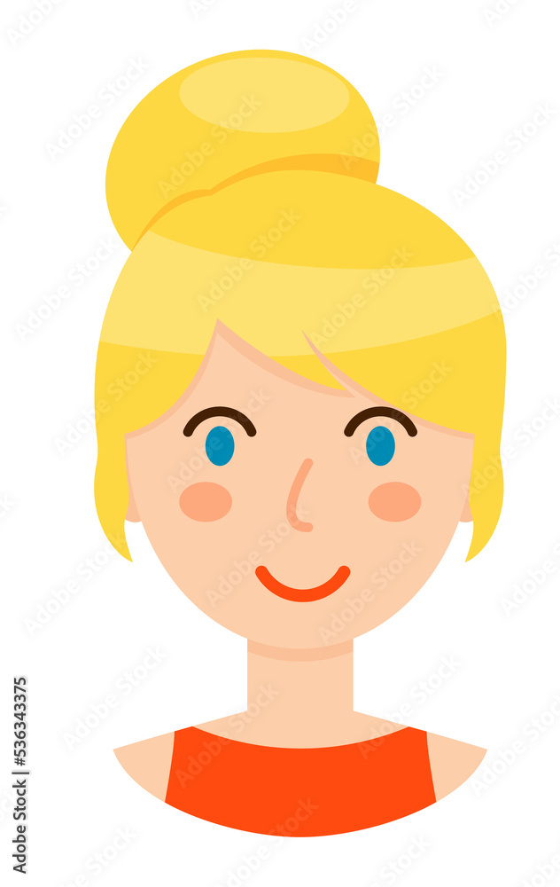 Avatar of blonde woman, PNG isolated on transparent background Avatar of blonde woman, PNG isolated on transparent background