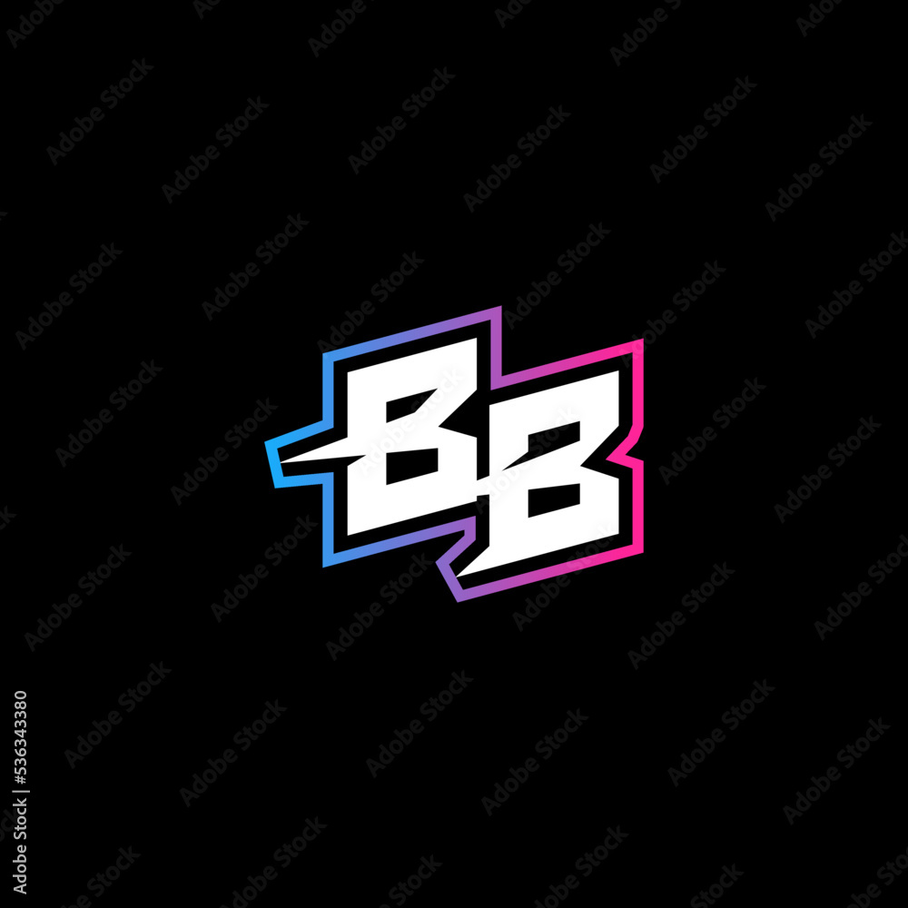 BB initial logo esport or gaming concept design - obrazy, fototapety, plakaty 