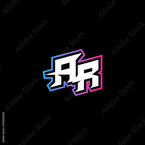 AR initial logo esport or gaming concept design