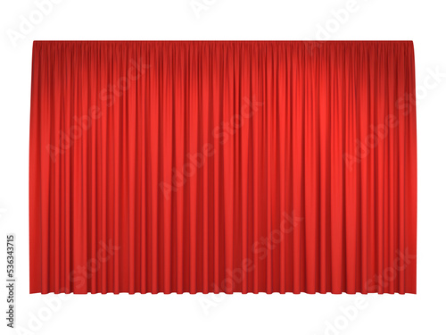 Red stage curtains, PNG isolated on transparent background