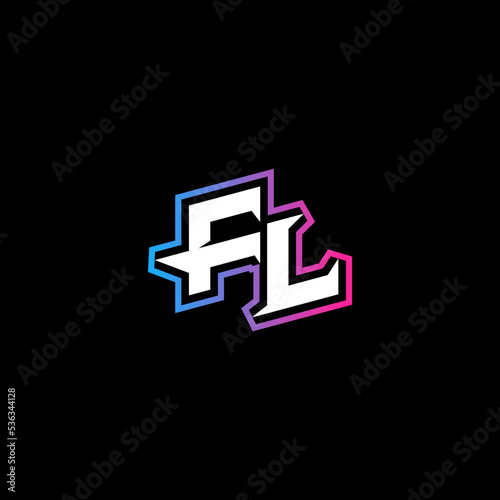 FL initial logo esport or gaming concept design