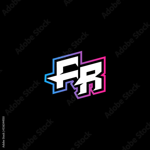 FR initial logo esport or gaming concept design