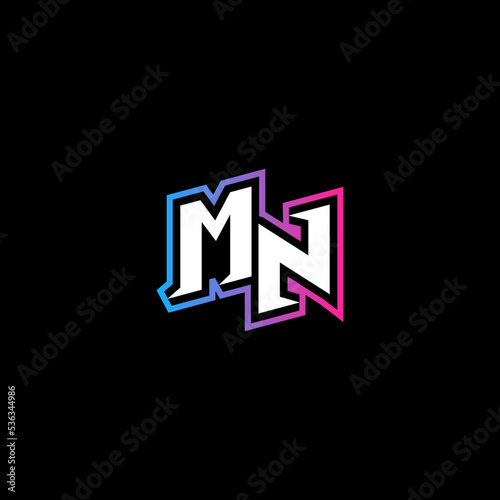 MN initial logo esport or gaming concept design