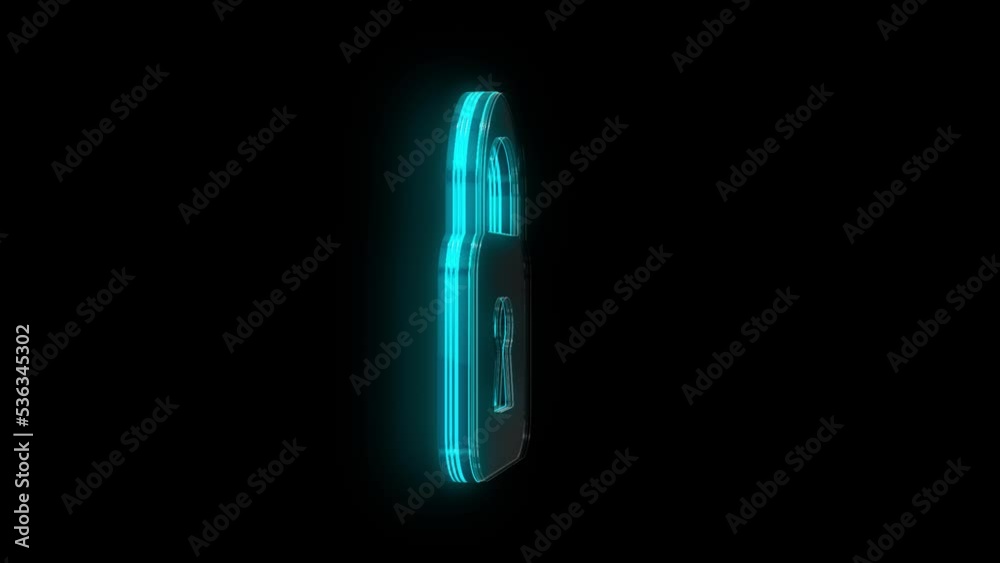 Lock Icon Rotate Around on black background use for Digital data secure protect. Padlock, Technology. Security cyber data or information privacy. Lock Icon Rotate Around on black background use for Digital data secure protect. Padlock, Technology. Security cyber data or information privacy.