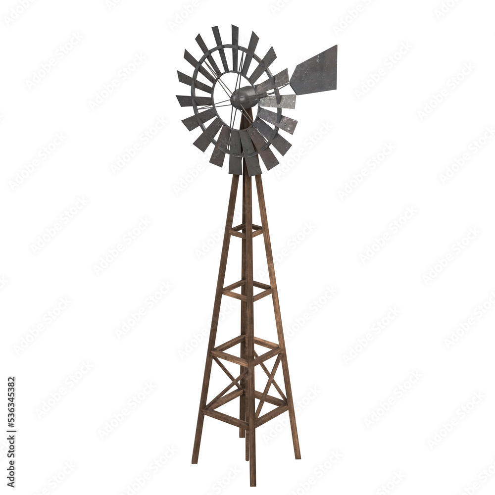 3d rendering illustration of a windmill 3d rendering illustration of a windmill
