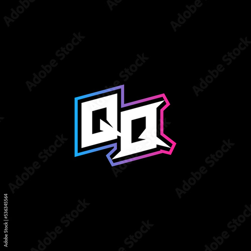 QQ initial logo esport or gaming concept design