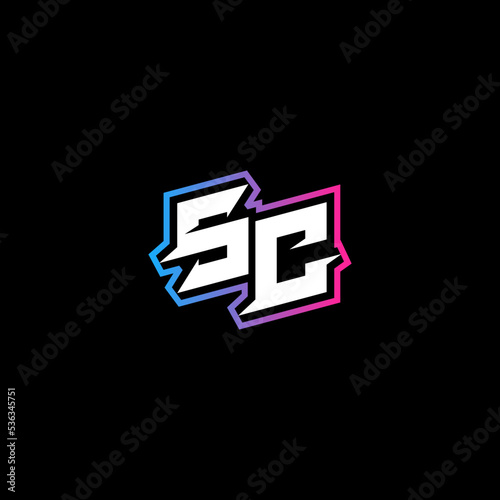SC initial logo esport or gaming concept design