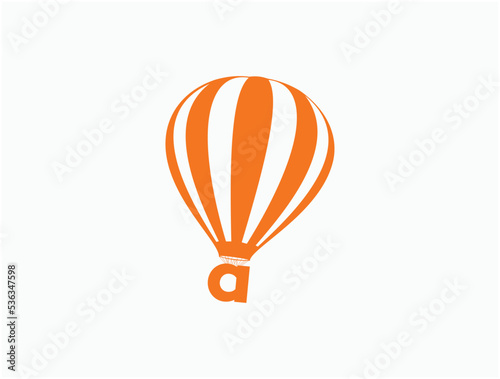 hot air balloon and letter a illustrations