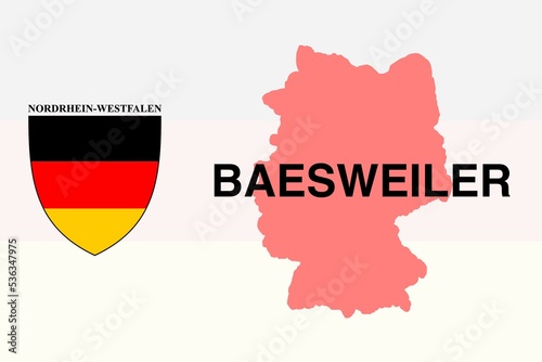 Baesweiler: Illustration mit dem Ortsnamen der deutschen Stadt Baesweiler im Bundesland Nordrhein-Westfalen photo