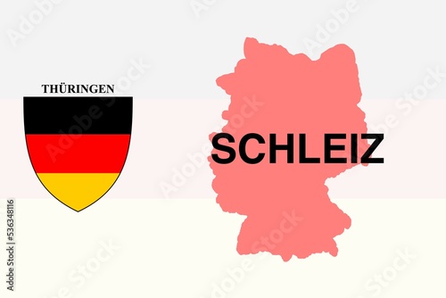 Schleiz: Illustration mit dem Ortsnamen der deutschen Stadt Schleiz im Bundesland Thüringen photo