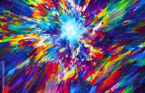 Multicolored splashes of paint  abstraction  illustration.