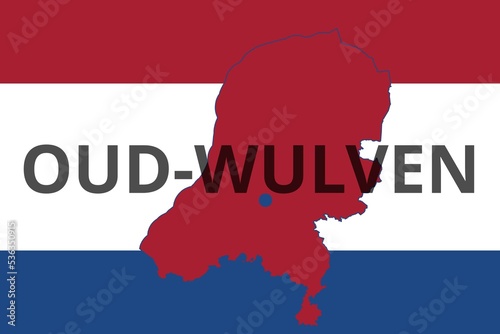 Oud-Wulven: Illustration mit dem Namen der niederländischen Stadt Oud-Wulven in der Provinz Utrecht photo
